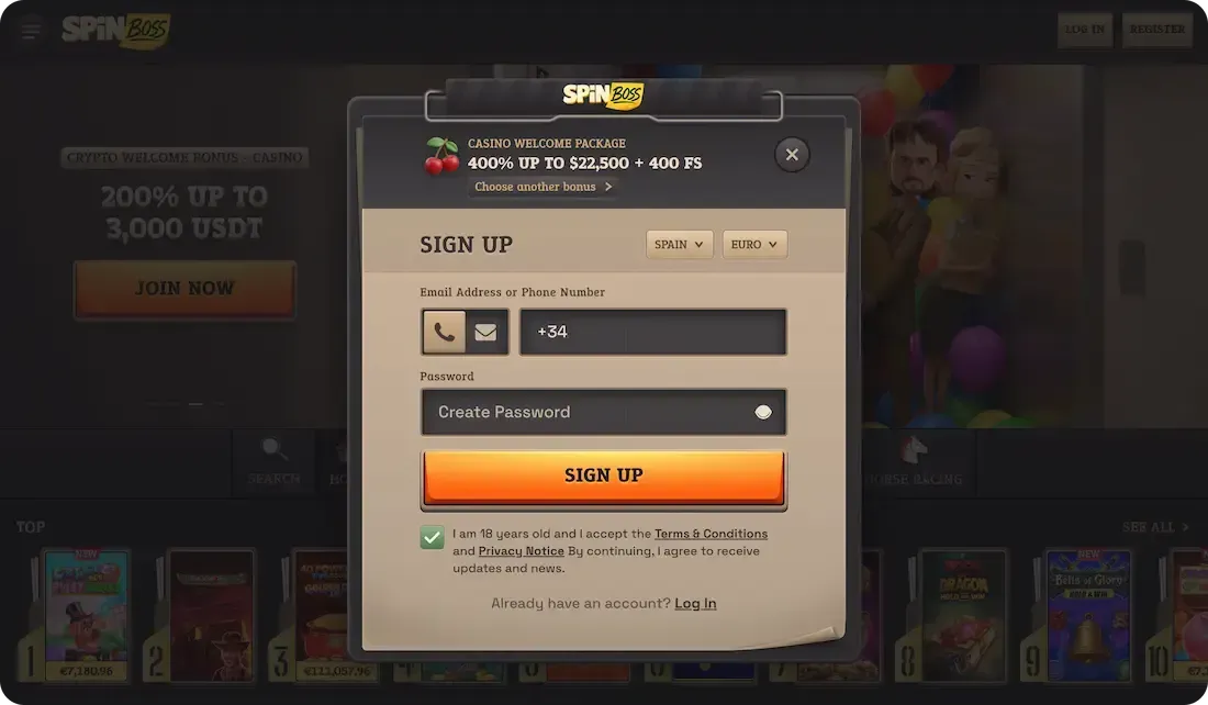Spinboss Login
